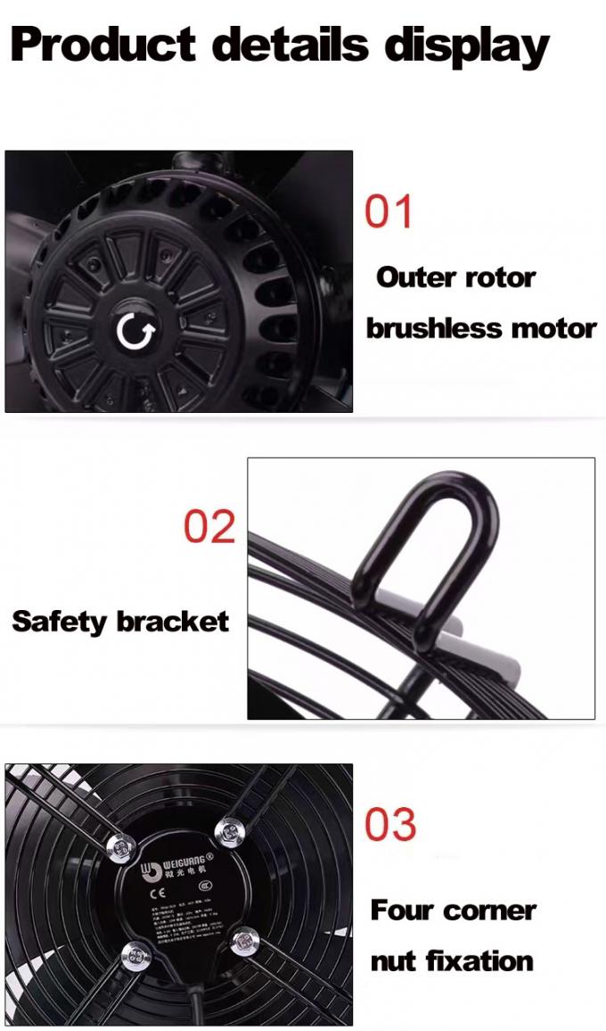 YWF 시리즈 200 ~ 630mm 냉장고 팬 블레이드 모터 콘덴서 증발기 팬 제조업체 외부 로터 축적 흐름 팬 5