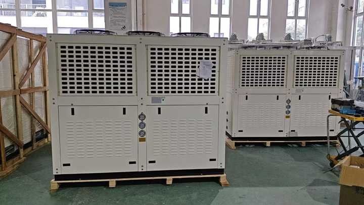 30HP에서 50HP DMZL 브랜드 피스톤 압축기 응축 장치 공기로 냉각 된 냉각 장치 공장용