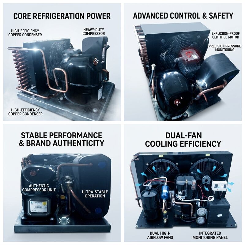 Copeland ZB15KQE 스크롤 압축기 소형 응축 장치 2HP R404A 220V 50Hz 밀폐형 냉장실 냉동고