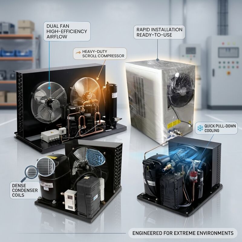 220V 60Hz 소형 응축 장치 3HP 밀폐형 왕복 R404A 북미 라틴 아메리카 냉장실 냉동고