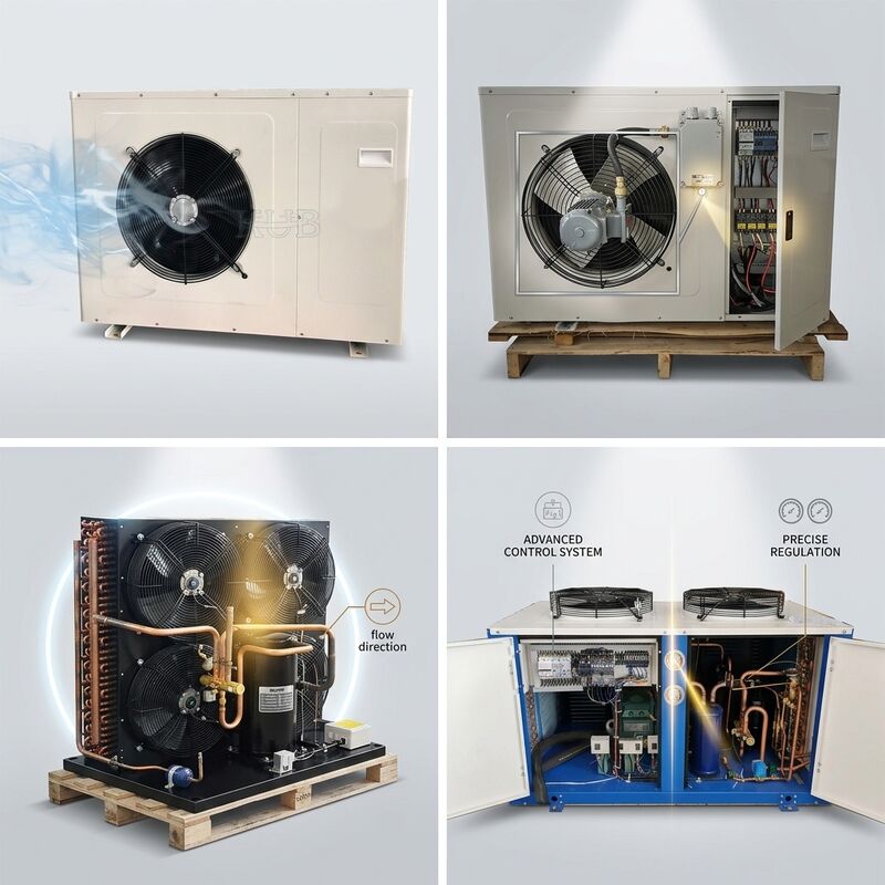 OEM ODM 맞춤형 브랜드 소형 응축 장치 2HP 밀폐형 R404A 개인화 로고 컬러 패널 콜드 룸 냉동고 콘덴서