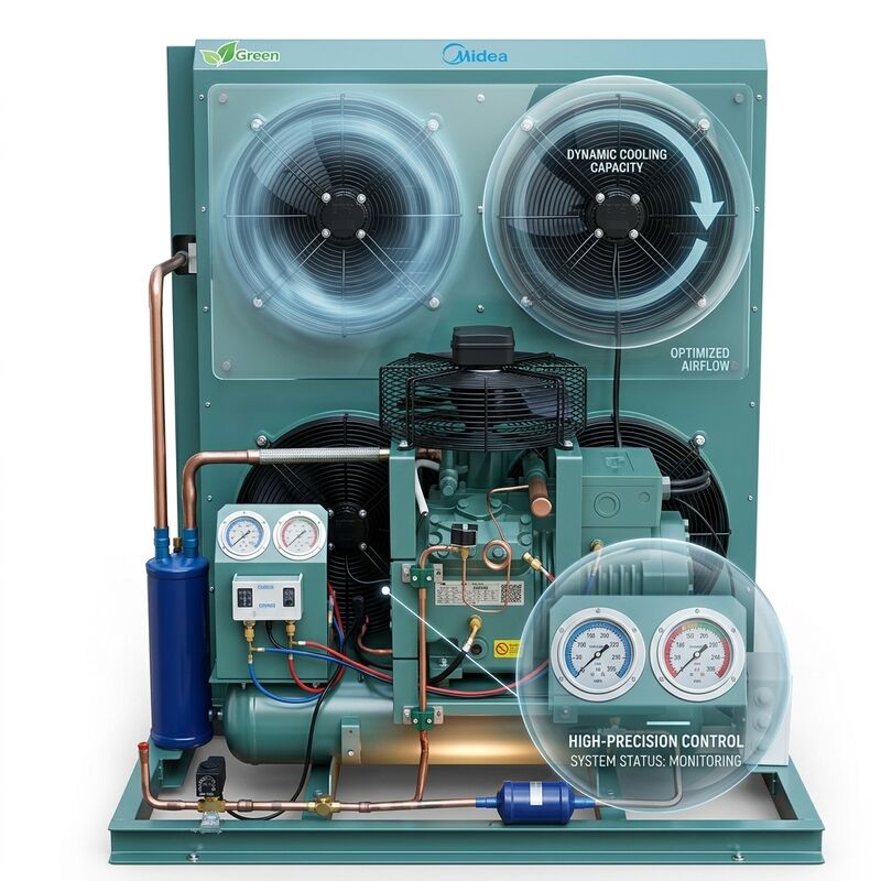 High COP Energy Saving Semi Hermetic Condensing Unit 4EES-6Y Low Power Cold Room 380V 50Hz